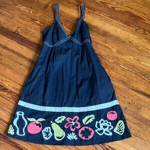 🍎 Rare Anthropologie Maeve Fruit Applique A-Line Dress 🍐 Size 10